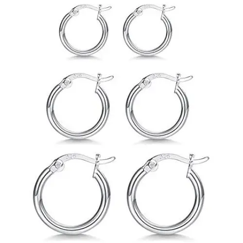 MASOP Sterling Silver Small Hoop Earrings Lightweight Click-Top Huggie Earrings for Women Girls, 13mm 16mm 20mm, Mothers Day Mom Gifts from Daughter Son MASOP Sterling Silver Small Hoop Earrings Lightweight Click-Top Huggie Earrings for Women Girls, 13mm 16mm 20mm, Mothers Day Mom Gifts from Daughter Son