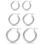 MASOP Sterling Silver Small Hoop Earrings Lightweight Click-Top Huggie Earrings for Women Girls, 13mm 16mm 20mm, Mothers Day Mom Gifts from Daughter Son