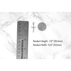 CaliRoseJewelry Sterling Silver Jesus on The Cross Crucifix Textured Pendant
