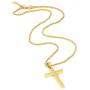 WHIPPY Cross Necklace Chain Handmade Jesus Crucifix Pendant Choker Stainless Steel Silver Gold Black Plain Twist Necklace Simple Jewelry for Men Women