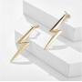 Cathercing Punk Gold Lightning Bolt Dangle Earrings for Women Teen Girls Thick Gold Earrings Large Hypoallergenic Statement Earrings Fashion Jewelry Daily Gift for Her