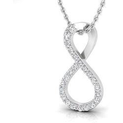 1/5 Ctw IGI Certified Diamond & Sterling Silver Infinity Pendant with 18'' Chain