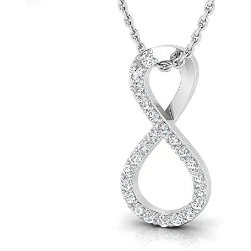 1/5 Ctw IGI Certified Diamond & Sterling Silver Infinity Pendant with 18'' Chain
