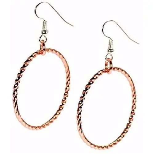 Amnoz Rose Gold and Rhodium Plated Sterling Silver Twisted Hoop Earrings Anti-Tarnish Dangle Earrings Amnoz Rose Gold and Rhodium Plated Sterling Silver Twisted Hoop Earrings Anti-Tarnish Dangle Earrings