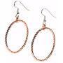 Amnoz Rose Gold and Rhodium Plated Sterling Silver Twisted Hoop Earrings Anti-Tarnish Dangle Earrings