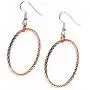 Amnoz Rose Gold and Rhodium Plated Sterling Silver Twisted Hoop Earrings Anti-Tarnish Dangle Earrings Amnoz Rose Gold and Rhodium Plated Sterling Silver Twisted Hoop Earrings Anti-Tarnish Dangle Earrings