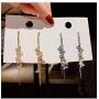 Cute Long Tassel Butterfly Earrings for Women Girls Gold Butterfly Crystal Dangle Drop Earrings Jewelry