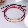 Dainty Tibet Bracelet with Copper Beads Handmade Tibetan Braided Cotton Copper Beads Bracelet Adjustable String Lucky Colorful Rope Bracelet for Teen Girls Jewelry