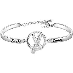 Survivor Ribbon Bracelet Fck Cancer Bangle Cancer Awareness Jewelry Cancer Survivor Gift