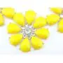 Firstmeet Shiny Flower Statement Collar Necklace with Earrings Firstmeet Shiny Flower Statement Collar Necklace with Earrings
