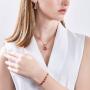 CDE Rose Flower Jewelry Sets for Women 4 Pieces Sets Rose Gold Plated Necklace with Crystals Mothers Day Jewelry Gifts for Her