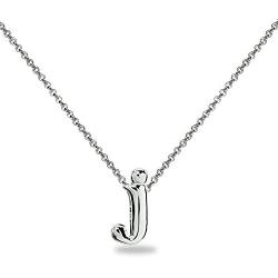 Sterling Silver Initial Alphabet Letter Name Charm Pendant Necklace Personalized Gifts for Women or Girls