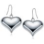 Gold Plated Bold Smooth Puffed Heart Drop Earrings with Sterling Silver Post Love Fine Jewelry for Women Gifts for Her