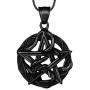 Pentagram Star Powerful Pentacle Necklace 316L Stainless Steel Traditional Seal of Solomon Pendant Tetragrammaton Pentacle Eliphas Levis Pentagra Wicca Punk Retro Jewelry