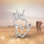 CELESTIA 925 Sterling Silver Memory Elephants Giraffe Angel Necklace, Animals Jewelry for Women Gifts for Her