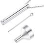 Sllaiss 2 pcs Cremation Jewelry Crystals from Austria Stainless Steel Black Silver Tone Bar Urn Pendant Memorial Ashes Keepsake Exquisite Necklace