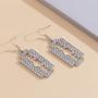 Aimimier Gothic Razor Blade Drop Earrings Crystal Punk Geometric Dangle Earrings Huggie Jewelry for Women and Girls