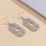 Aimimier Gothic Razor Blade Drop Earrings Crystal Punk Geometric Dangle Earrings Huggie Jewelry for Women and Girls