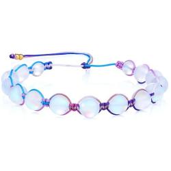 KELITCH Moon-Stone Beaded Bracelets Colorful Hand Woven Strands Bracelets Beach Bangles Jewelry