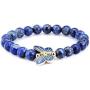 Gem Stone King 8mm Simulated-Lapis Lazuli Sterling silver Cloisonne Enamel Butterfly Bracelet