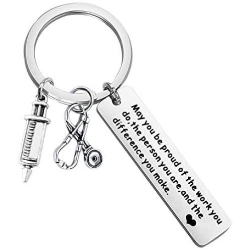 BAUNA Nurse Keychain Gift for Women Men Nursing Graduation Gift Nurse Appreciation Thank You Gift May You be Proud of The Work You Do The Person You are