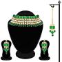 Aheli Faux Kundan Stone Indian Traditional Necklace Earrings Maang Tikka Set Wedding Fashion Party Wear Jewelry for Women