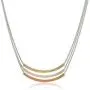 NINE WEST ''Sleek N Chic Tri Tone Triple Bar Pendant Necklace, 18''