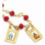 Scapular Gold Plated Necklace for Women''17 Inches'' Red Crystal Beads Chain