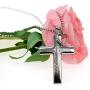 Uloveido Mens Stainless Steel Cross Pendant Bible Verse Necklace with Real Mustard Seed Y632