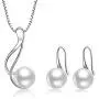 OneSight Sterling Silver Freshwater Cultured Pearl Jewelry Necklace Earrings Set for Women (White Pearl Or Black Pearl) OneSight Sterling Silver Freshwater Cultured Pearl Jewelry Necklace Earrings Set for Women (White Pearl Or Black Pearl)