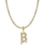 FW Jewelry Bling Iced Out Silver Gold Dripping Initial Letter Pendant Diamond Tennis Chains for Men Women in A to Z