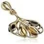 Multicolor Amber Sterling Silver Marquise Pendant