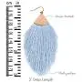 Bohemian Silky Thread Tassel Statement Drop Earrings, Strand Fringe Lightweight Feather Shape Dangles, Chandelier Duster, Stuck Womens Earrings Bohemian Silky Thread Tassel Statement Drop Earrings, Strand Fringe Lightweight Feather Shape Dangles, Chandelier Duster, Stuck Womens Earrings