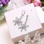 EVER FAITH 925 Sterling Silver Clear CZ Ear Accessories Jewelry Winter Snowflake Leverback Earrings for Women