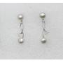 Faship Gorgeous CZ Crystal Freshwater Pearls Floral Necklace Earrings Set