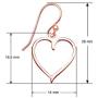 Big Apple Hoops - High Polished Genuine 925 Sterling Silver Lovely Heart Drop Dangle Earrings in 3 Color Rose, Silver or Gold Ideal Gifts for Women, Teens, Men