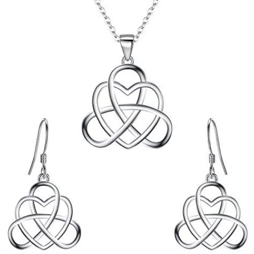 BriLove 925 Sterling Silver Endless Love Vintage Irish Celtic Knot Jewelery for Womens
