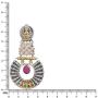Aheli Boho Oxidized Indian Laxmi Goddess Dangle Earrings with Faux Stone Studded Ethnic Fashion Jewelry for Women