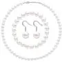 Faux Pearl Jewelry Set Simulated Pearl Necklace Bracelet Earrings for Women Girls Faux Pearl Jewelry Set Simulated Pearl Necklace Bracelet Earrings for Women Girls
