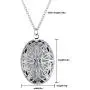 LUMENTERRA Glow in The Dark Sterling Silver Oval Custom Made Necklace Pendant Locket Chain-Gifts for Teen Girls,Mother, Father, Little Girls Jewelry
