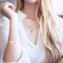 QeenseKc Name Necklace Personalized Necklace with Red Birthstone Script Initial Customized Stainless Steel Jewelry for Women Sturdy Cuban Link Chain