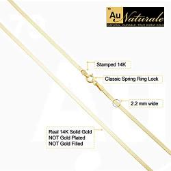 14k Yellow Gold 2.2 mm Herringbone Necklace for Women (18, 20 or 24 inch)