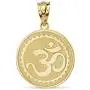 Solid 10k Yellow Gold Hindu Meditation Yoga Charm (Aum) Om Disc Pendant