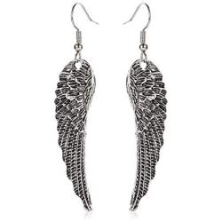 SMALLLOVE Wing Hook Earrings for Women Girls Sterling Silver Plated Vintage Long Angel Feather Charm Dangle Drop Stagement Earring