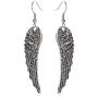 SMALLLOVE Wing Hook Earrings for Women Girls Sterling Silver Plated Vintage Long Angel Feather Charm Dangle Drop Stagement Earring