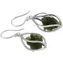 Starborn Sterling Silver Natural Moldavite Caged Earrings