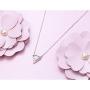 Valentines Day Gifts Created Opal Heart Necklace for Lover Women Girls 925 Sterling Silver Jewelry Pendant with Message Love You Forever Mothers Day Jewelry