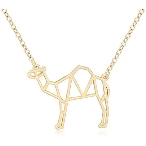 MANZHEN Geometric Origami Camel Pendant Necklace Desert Animal Jewelry