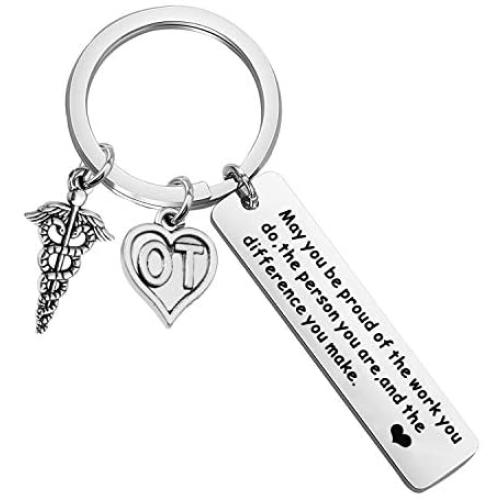 SEIRAA Occuptional Therapist Gift Occuptional Therapy Jewelry OT Medical Keychain You Make a Difference Graduation Gift for OT