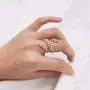 MOROTOLE Women Statement Letters Personalized Ring 18K Gold Plated Open Rings Pendant Hypoallergenic Cubic Zirconia Adjustable Rings for Girls